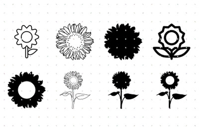 Sunflower with Stem SVG clipart