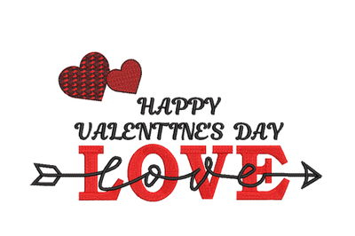 Happy Valentine&#039;s Day Machine Embroidery Design