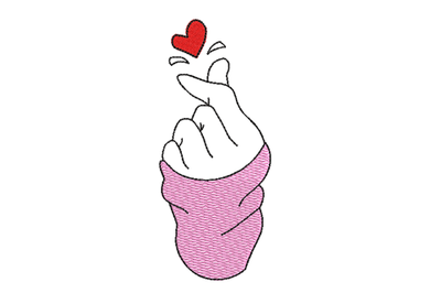 Finger snap with Heart Machine Embroidery Design