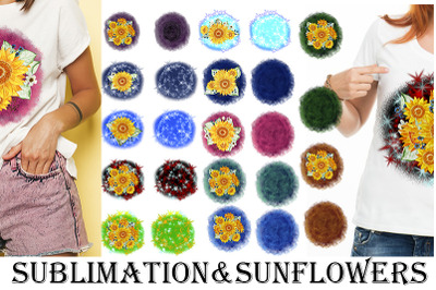 Sublimation, Sunflowers, Backgrounds, clipart, flower,