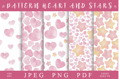 Pattern heart and stars