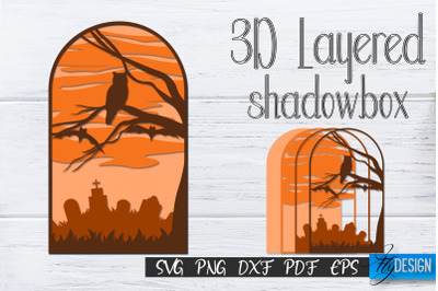 3D Layered Halloween SVG. Layered Halloween SVG Design. v.4