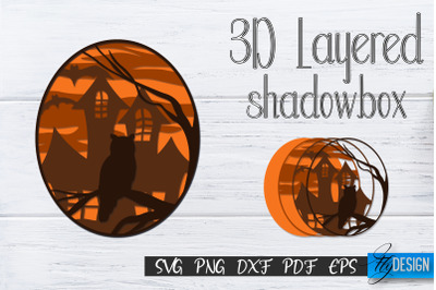 3D Layered Halloween SVG. Layered Halloween SVG Design. v.4