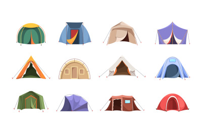 Tent. Shelter for travellers from cold or hot weather camping symbols