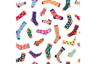 Socks pattern. Textile design pictures with colored fashionable textur