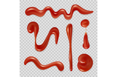 Tomato sauce. Red ketchup pasta splashes flow spread liquid sauce 3d r