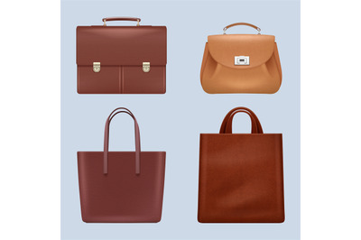 Leather bags. Vintage business briefcase handing luxury brown bags fas