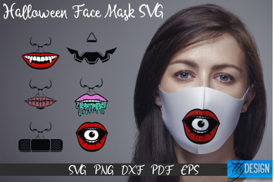 Halloween Face Mask SVG. Face Mask Designs. Halloween SVG.