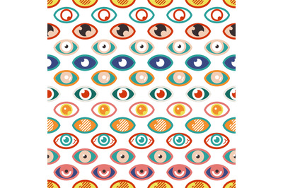 Abstract eye pattern. Color eyes&2C; occult geometric seamless texture. C