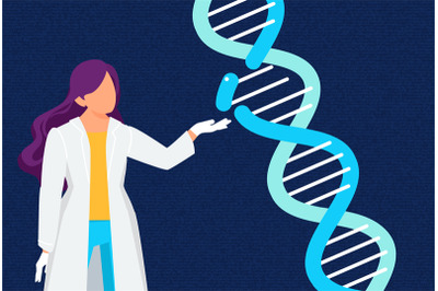 Research lab concept. DNA laboratory&2C; female genetic scientist. Doctor