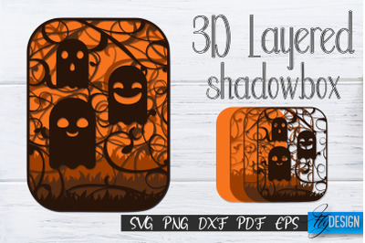 3D Layered Halloween SVG. Layered Halloween SVG Design. v.8