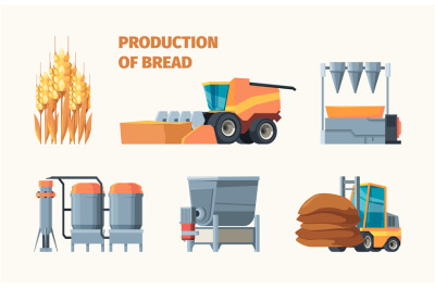 Wheat harvesting. Bread production bakery industry tasty food from gra