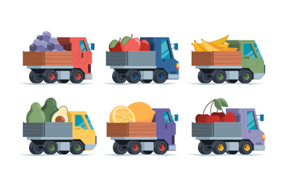 Fruits delivery. Vans green natural products fruits and vegetables del