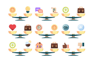 Business scales. Concept comparison times and money visualisation idea