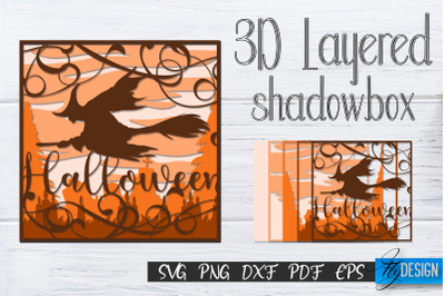 3D Layered Halloween SVG. Layered Halloween SVG Design. v.5