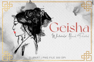 Geisha illustration clipart