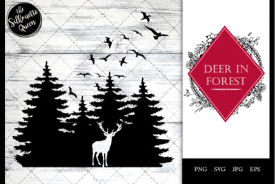 Deer in Forest SVG