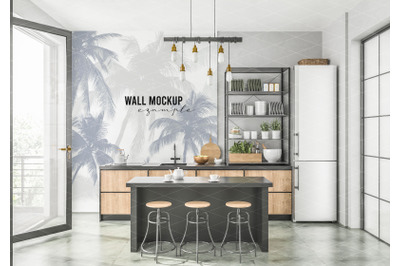 Wall mockup&2C; Wall paper mockup