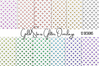 Colorful Glitter Stars Overlays