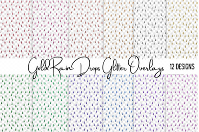 Colorful Glitter Drops Overlays