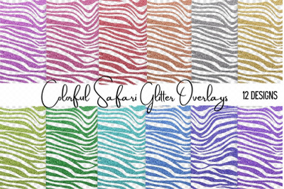 Colorful Glitter Safari Overlays