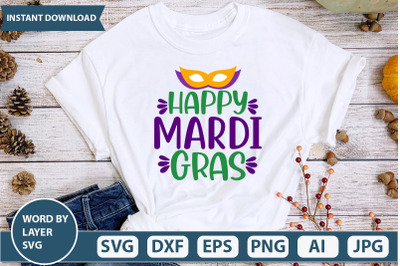 Happy Mardi Gras SVG cut file