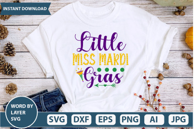 Little Miss Mardi Gras SVG cut file