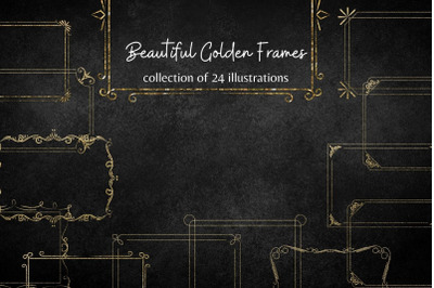 Gold Glitter Frames Collection