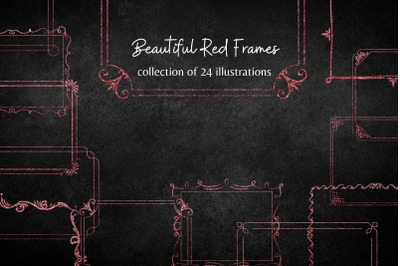 Red Glitter Frames Collection