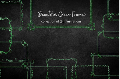 Green Glitter Frames Collection