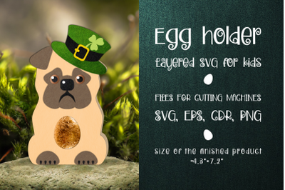 Pug - Patricks Day Egg Holder Template