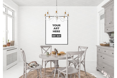 Interior scene artwork background frame mockup