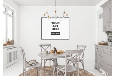 Interior scene artwork background frame mockup