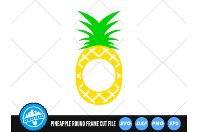 Pineapple Round Frame SVG | Kawaii Fruit Cut File | Pineapple Fruit