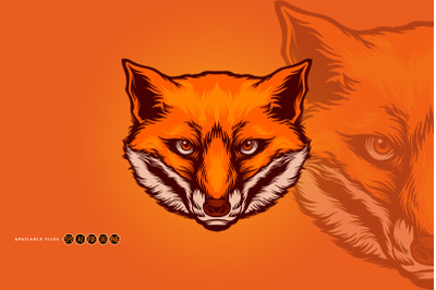 Head Foxy Sport Mascot Logo Illustrations