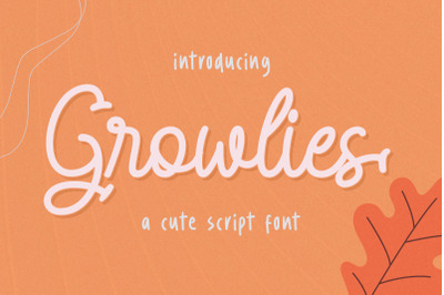 Growlies - Cute Script Font