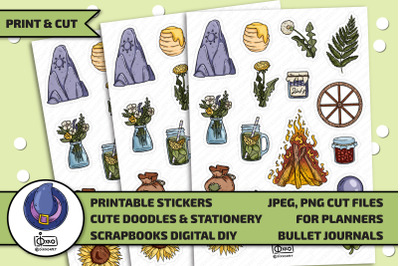 Litha Printable Digital Stickers