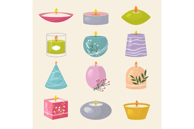 Aroma candles. Spa salon symbols styling decoration beeswax holiday li