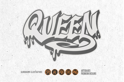 Silhouette Queen Text lettering font decorative