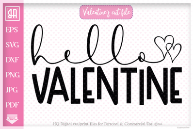 Hello Valentine SVG, Valentine&#039;s day hearts SVG
