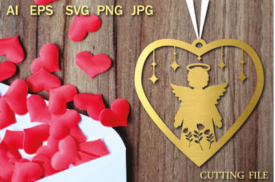 SVG heart earrings set, Valentine earrings svg pattern