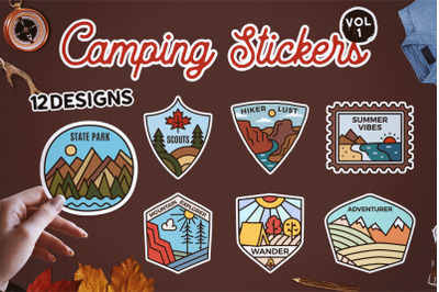 Camping Logos Planner Stickers Bundle Vol1