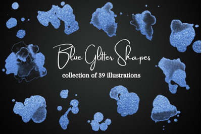 Blue Glitter Shapes Clipart