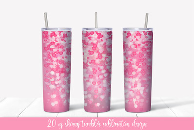 Pink hearts tumbler sublimation. Valentines tumbler wrap