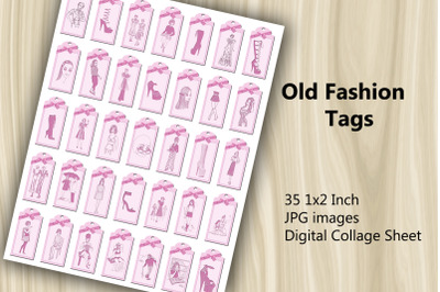 Digital Collage Sheet - Old Fashion Tags