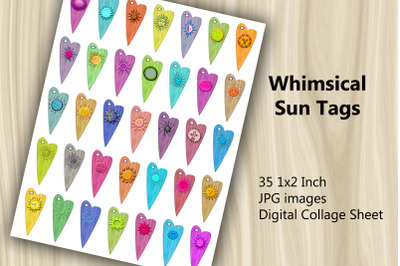 Digital Collage Sheet - Sun Tags