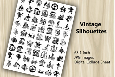 Digital Collage Sheet - Vintage Silhouettes