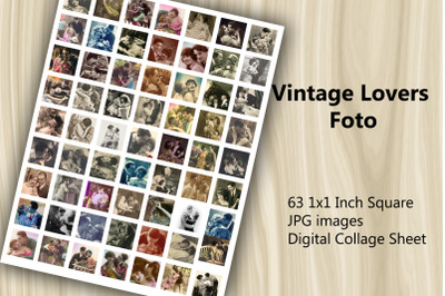 Digital Collage Sheet - Vintage Lovers Foto