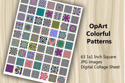 Digital Collage Sheet - OpArt Patterns