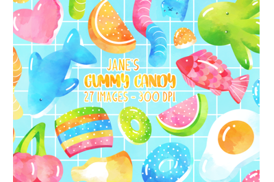 Watercolor Gummy Candy Clipart